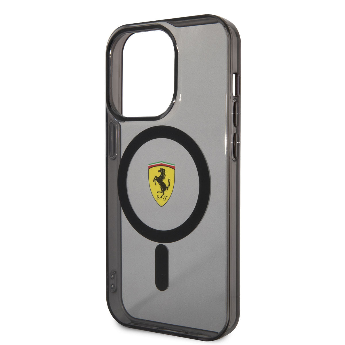 iPhone 14 Pro Kılıf Ferrari M-safe Şarj Özellikli Yarı Transparan Dizayn Kapak