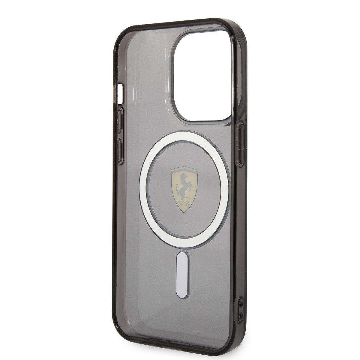 iPhone 14 Pro Kılıf Ferrari M-safe Şarj Özellikli Yarı Transparan Dizayn Kapak