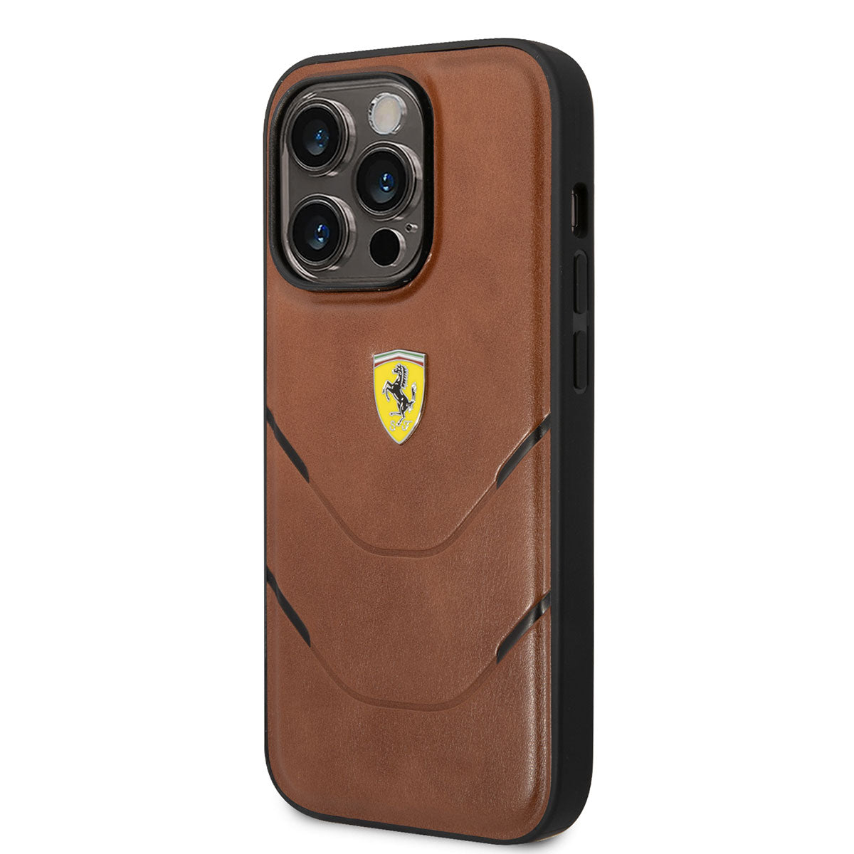 iPhone 14 Pro Kılıf Ferrari Orjinal Lisanslı PU Deri Sıcak Baskı Çizgili Dizayn Kapak