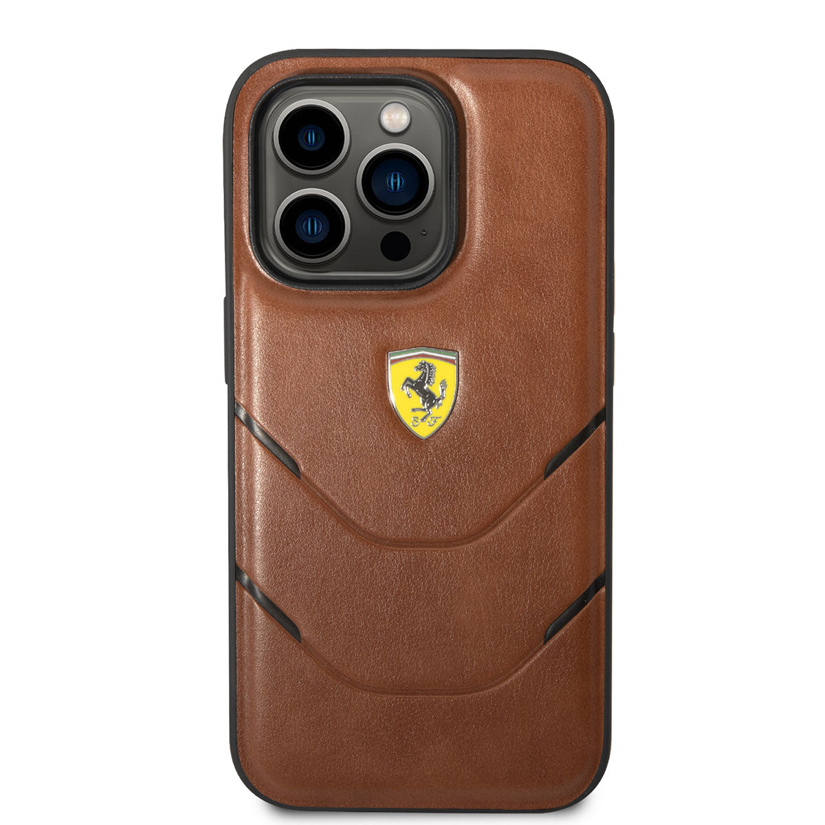iPhone 14 Pro Kılıf Ferrari Orjinal Lisanslı PU Deri Sıcak Baskı Çizgili Dizayn Kapak