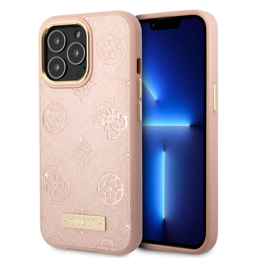 iPhone 14 Pro Kılıf GUESS M-safe Şarj Özellikli PU Deri Metal Logolu Kapak