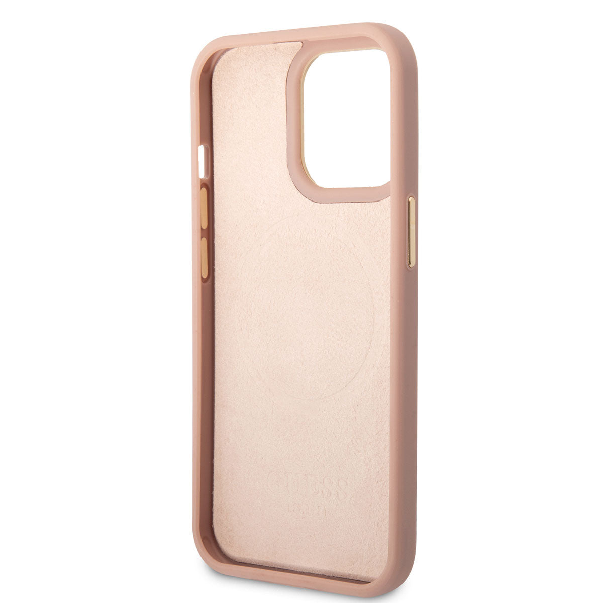 iPhone 14 Pro Kılıf GUESS M-safe Şarj Özellikli PU Deri Metal Logolu Kapak