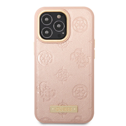 iPhone 14 Pro Kılıf GUESS M-safe Şarj Özellikli PU Deri Metal Logolu Kapak