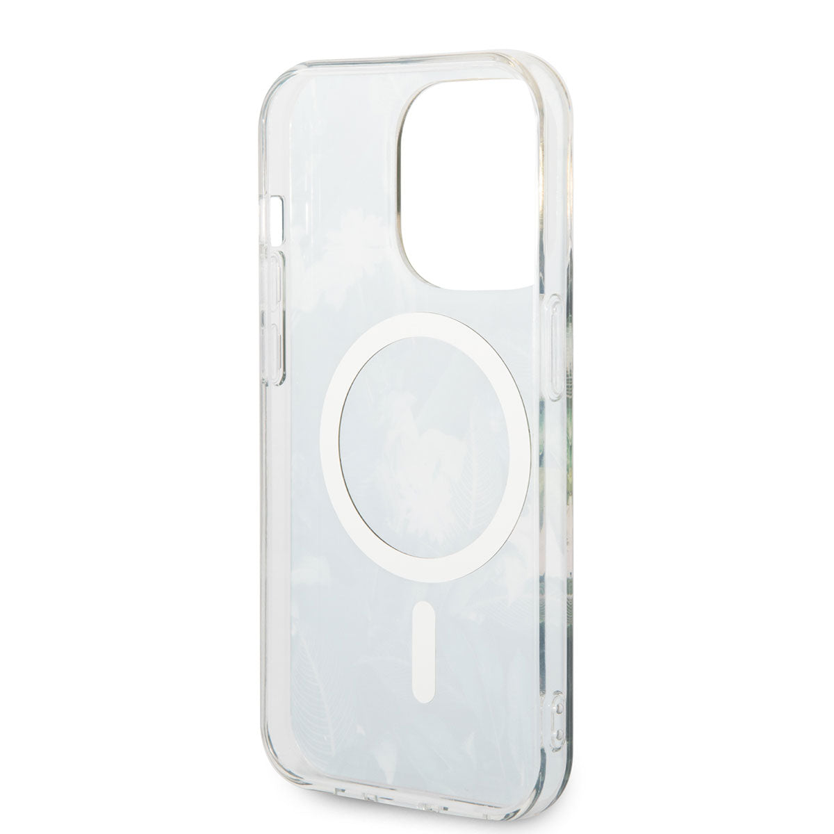 iPhone 14 Pro Kılıf GUESS M-safe Şarj Özellikli Yaprak Desenli M-safe Şarj Kablolu Kapak