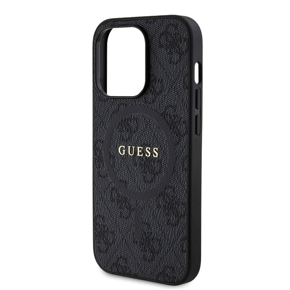 iPhone 14 Pro Kılıf Guess Orjinal Lisanslı M-safe Şarj Özellikli PU Halkalı 4G Desenli Yazı Logolu Kapak
