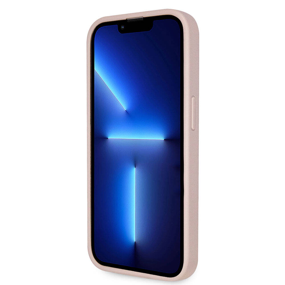 iPhone 14 Pro Kılıf Guess Orjinal Lisanslı PU Deri Taşlı Üçgen Logo 4G Desenli Kapak