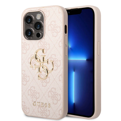 iPhone 14 Pro Kılıf Guess PU Deri Büyük Metal Logo Dizaynlı Kapak