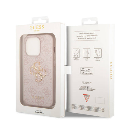 iPhone 14 Pro Kılıf Guess PU Deri Büyük Metal Logo Dizaynlı Kapak