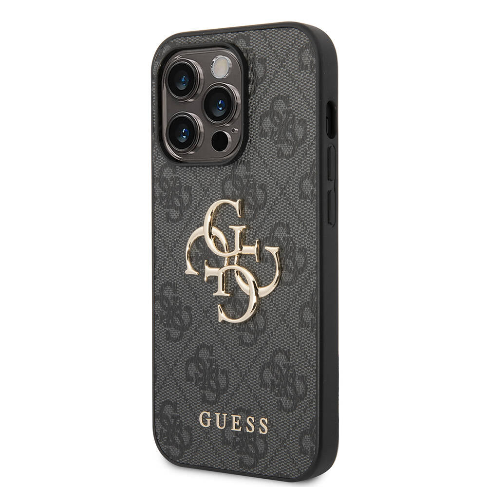 iPhone 14 Pro Kılıf Guess PU Deri Büyük Metal Logo Dizaynlı Kapak