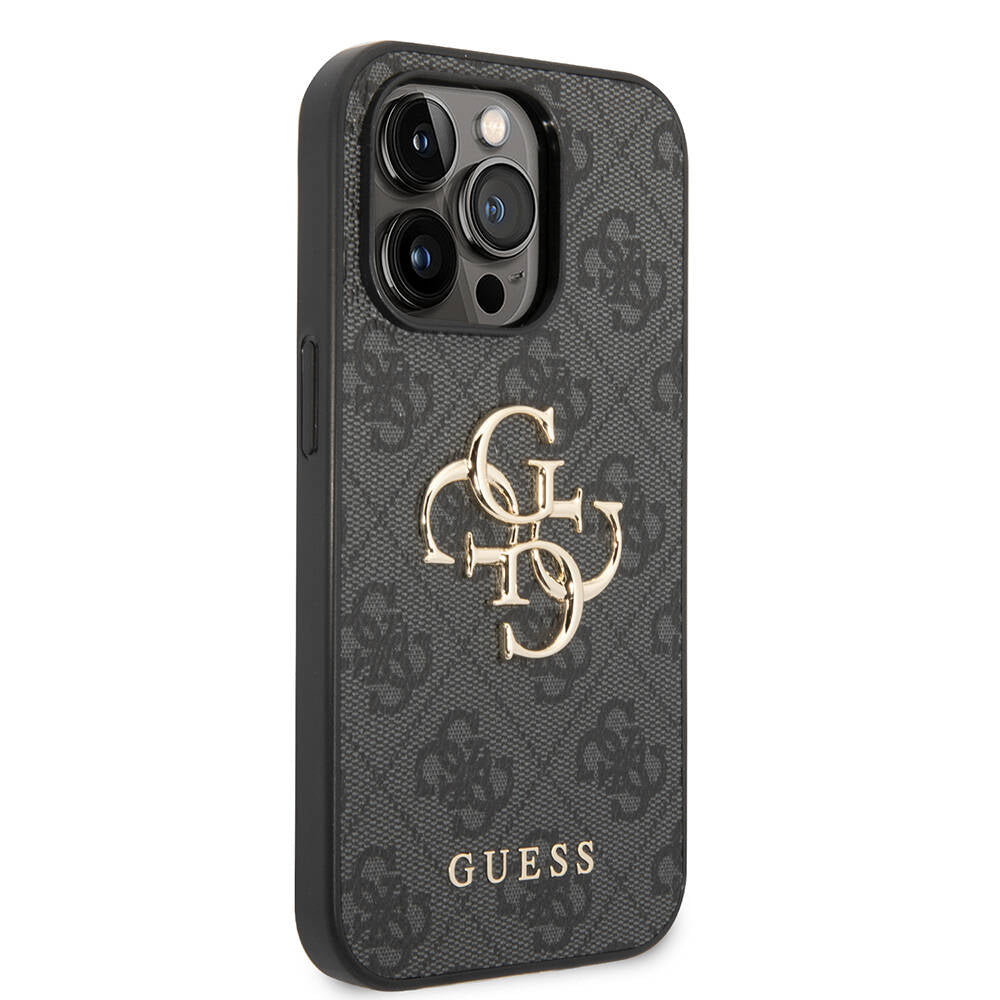 iPhone 14 Pro Kılıf Guess PU Deri Büyük Metal Logo Dizaynlı Kapak