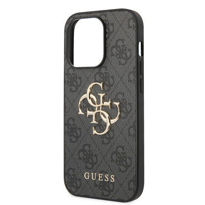 iPhone 14 Pro Kılıf Guess PU Deri Büyük Metal Logo Dizaynlı Kapak
