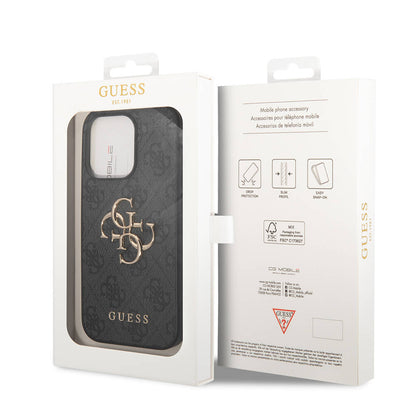 iPhone 14 Pro Kılıf Guess PU Deri Büyük Metal Logo Dizaynlı Kapak