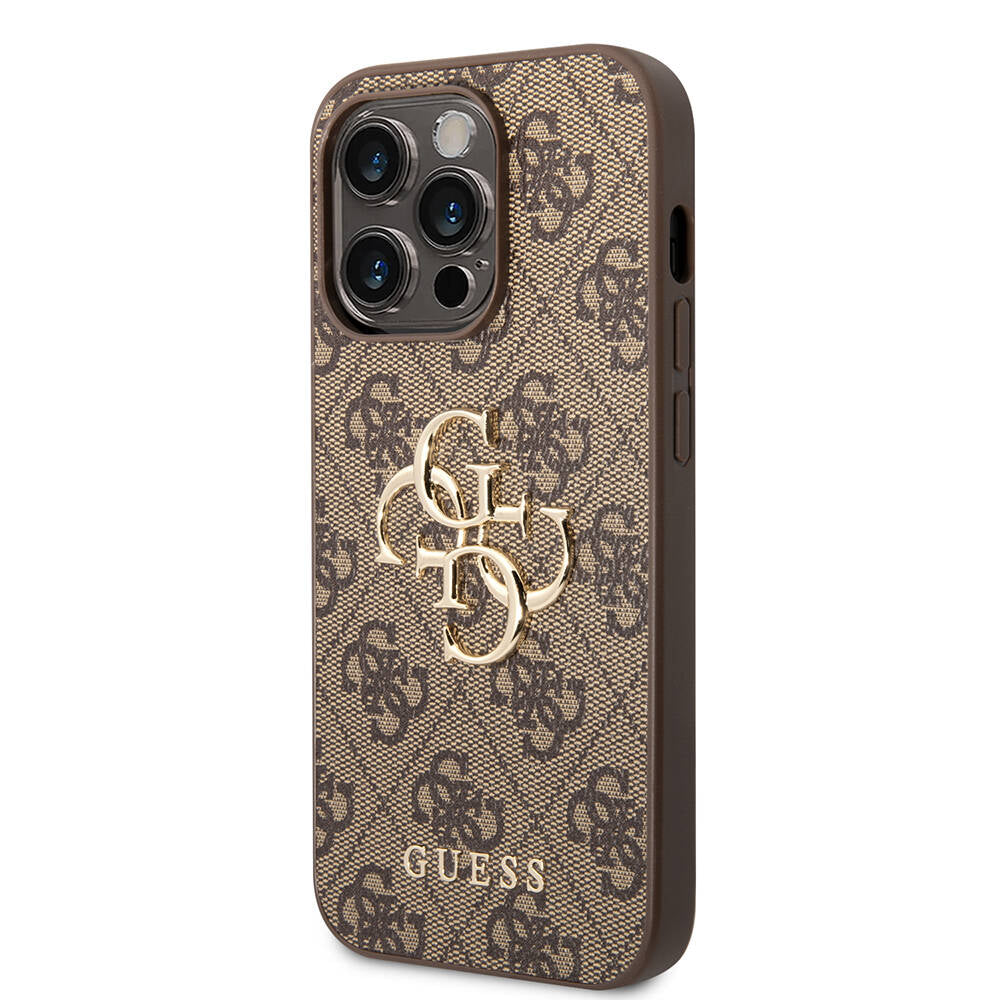 iPhone 14 Pro Kılıf Guess PU Deri Büyük Metal Logo Dizaynlı Kapak
