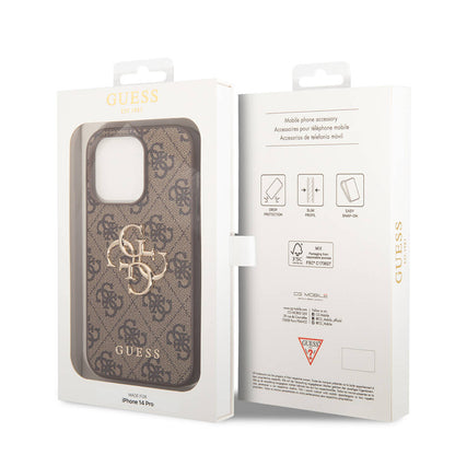iPhone 14 Pro Kılıf Guess PU Deri Büyük Metal Logo Dizaynlı Kapak