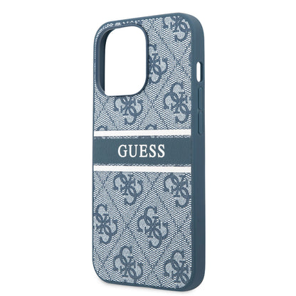 iPhone 14 Pro Kılıf GUESS PU Deri Çizgili Logo Dizaynlı Kapak