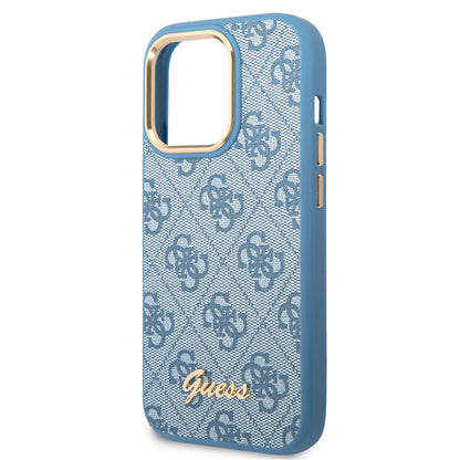iPhone 14 Pro Kılıf GUESS PU Deri Metal Logo Dizaynlı Kapak