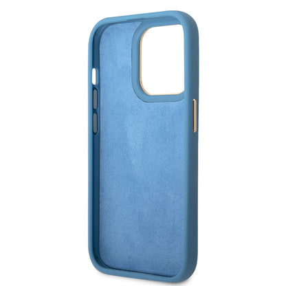 iPhone 14 Pro Kılıf GUESS PU Deri Metal Logo Dizaynlı Kapak