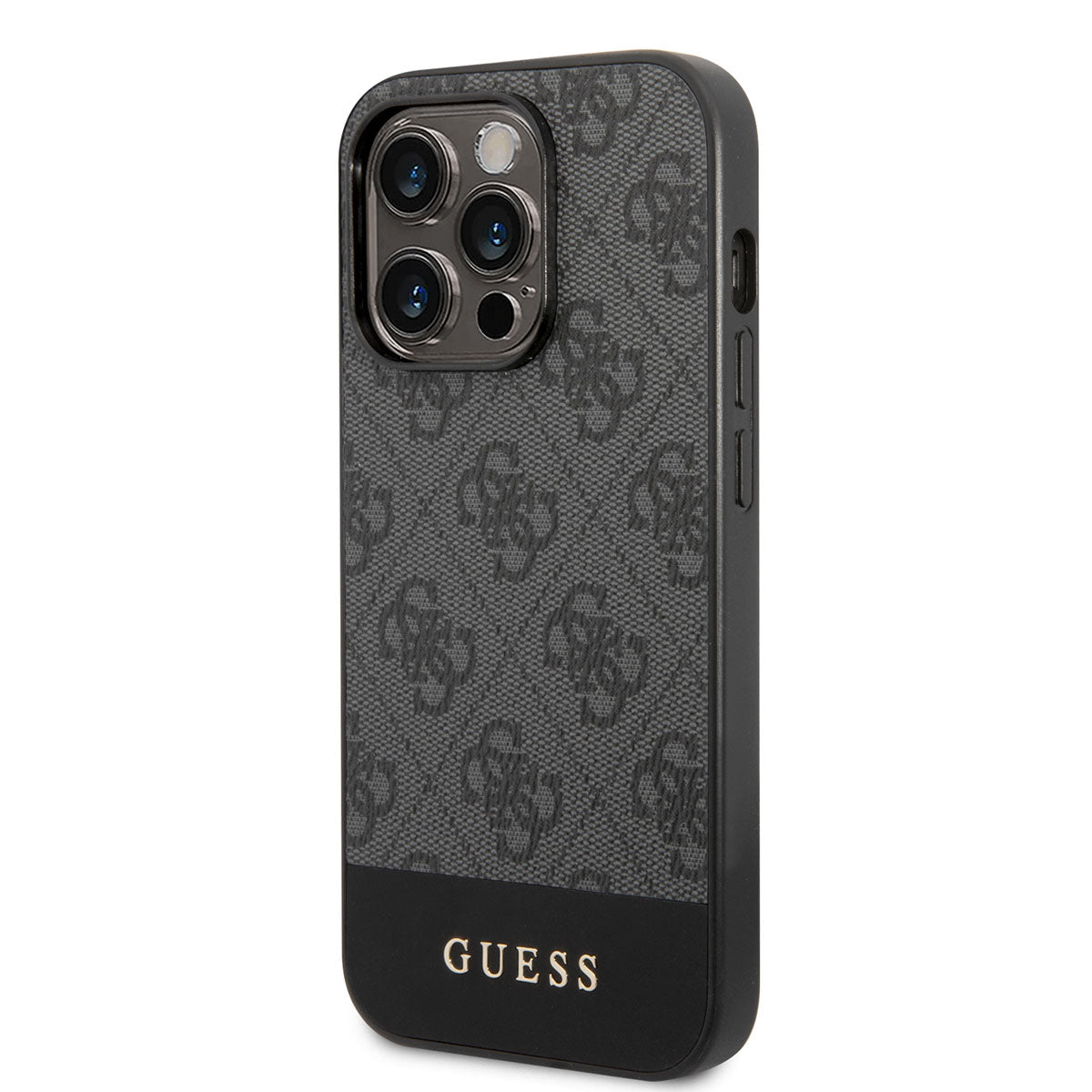 iPhone 14 Pro Kılıf GUESS PU Deri Şerit Logo Dizaynlı Kapak