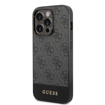 iPhone 14 Pro Kılıf GUESS PU Deri Şerit Logo Dizaynlı Kapak