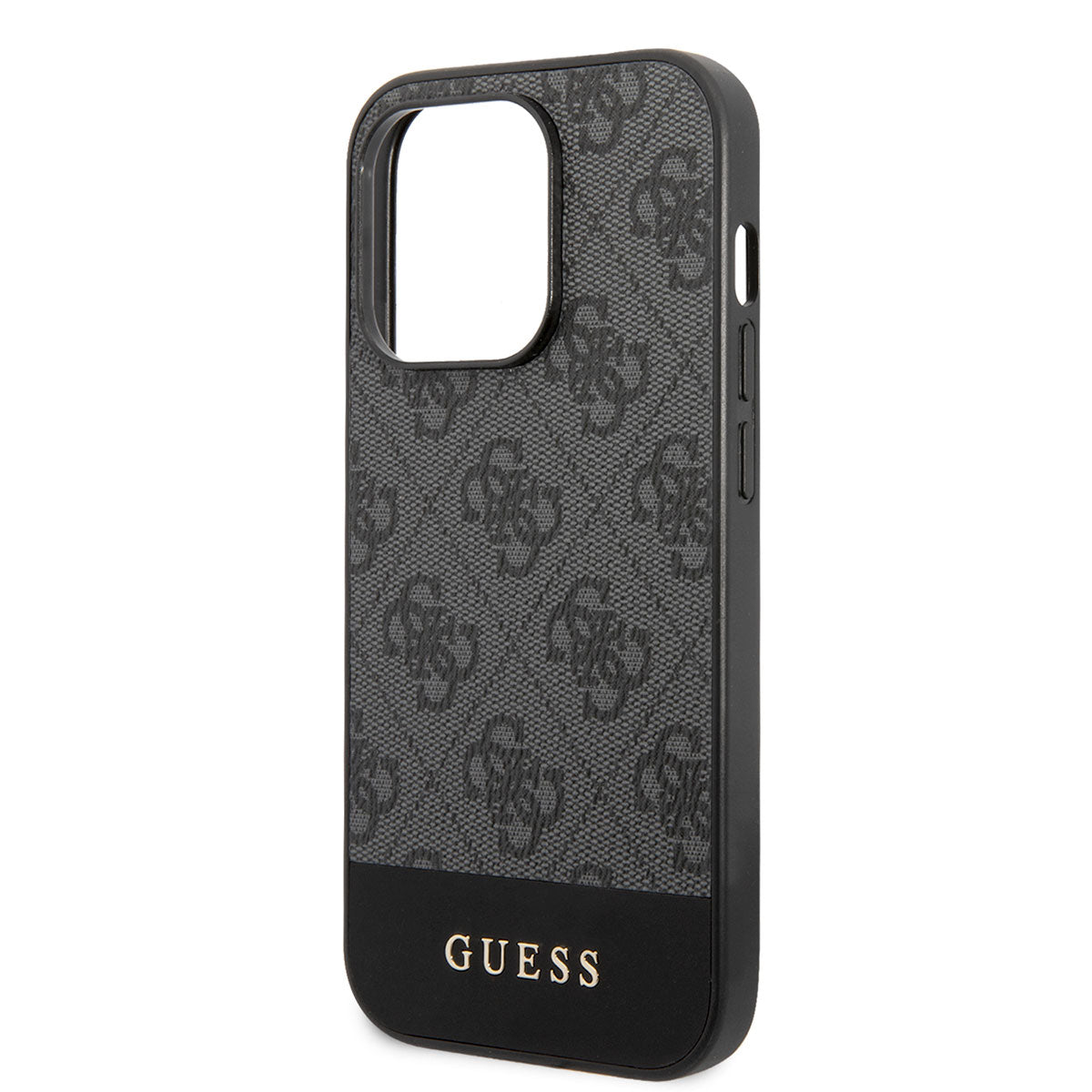 iPhone 14 Pro Kılıf GUESS PU Deri Şerit Logo Dizaynlı Kapak
