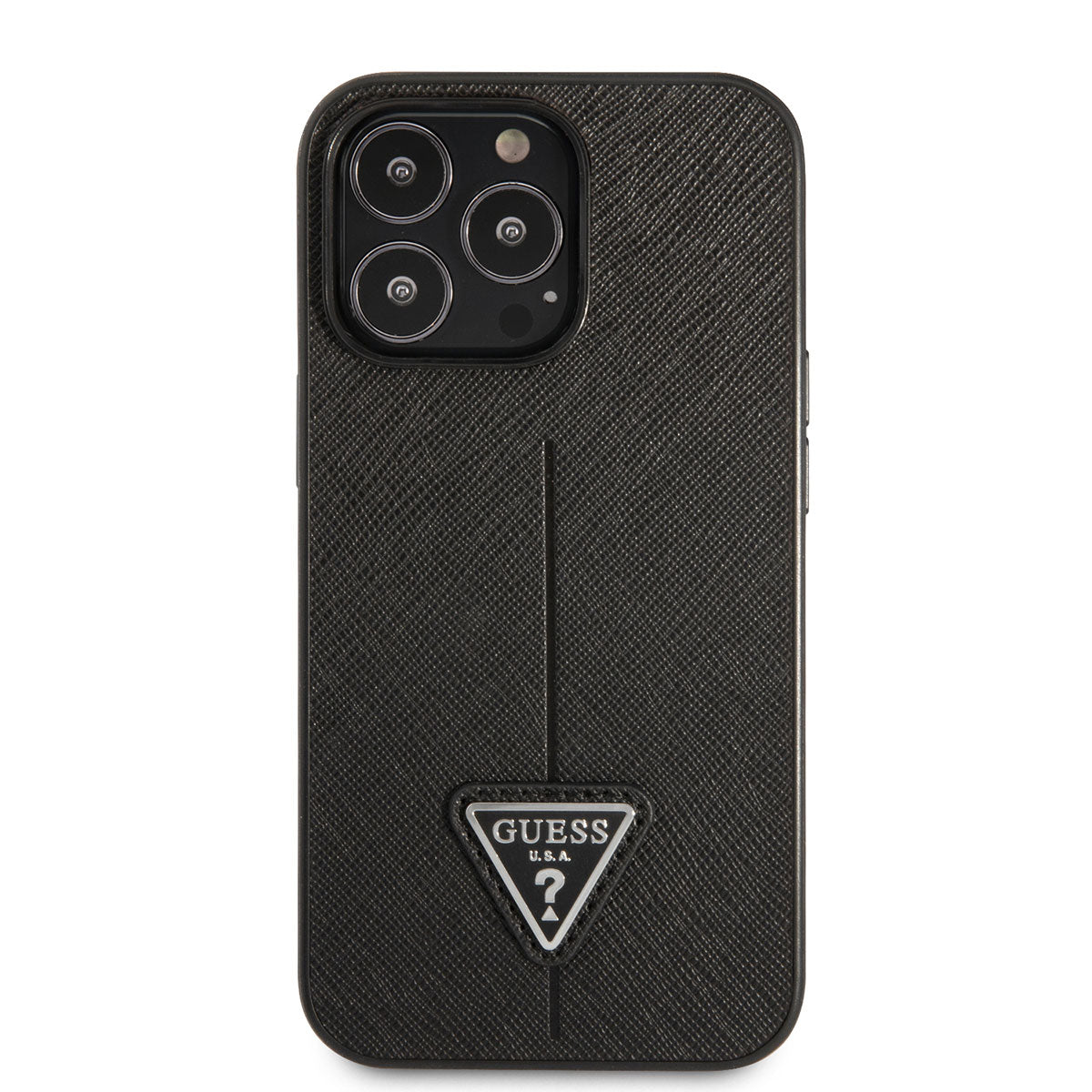 iPhone 14 Pro Kılıf GUESS PU Safran Deri Üçgen Logo Dizayn Kapak