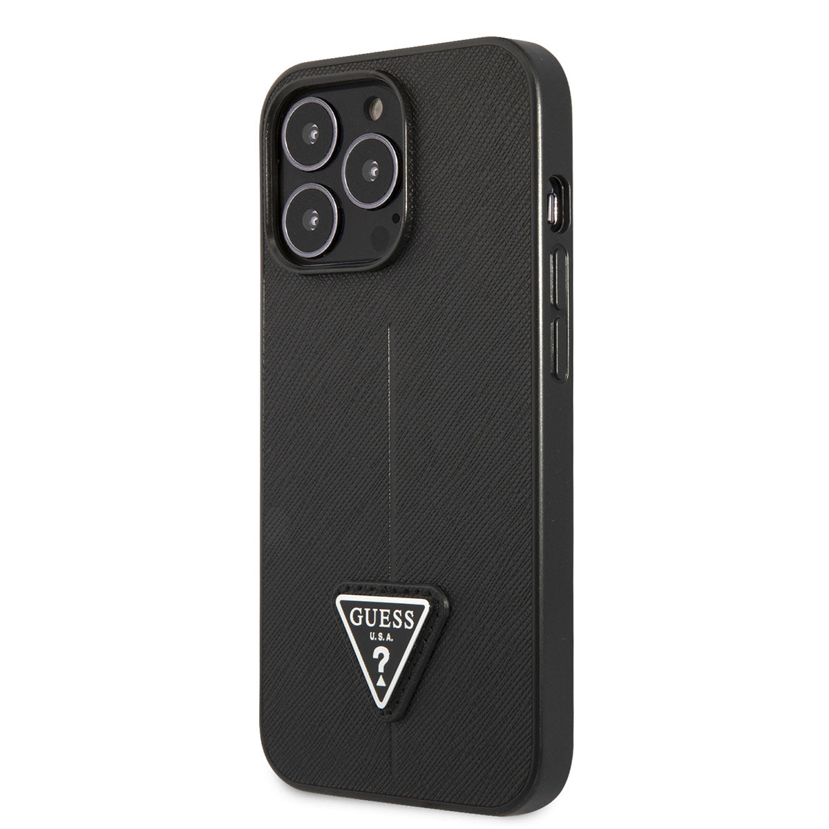 iPhone 14 Pro Kılıf GUESS PU Safran Deri Üçgen Logo Dizayn Kapak