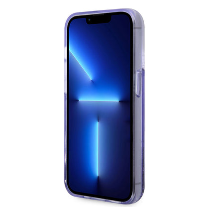 iPhone 14 Pro Kılıf GUESS Transparan Sıvılı Simli Dizayn Kapak