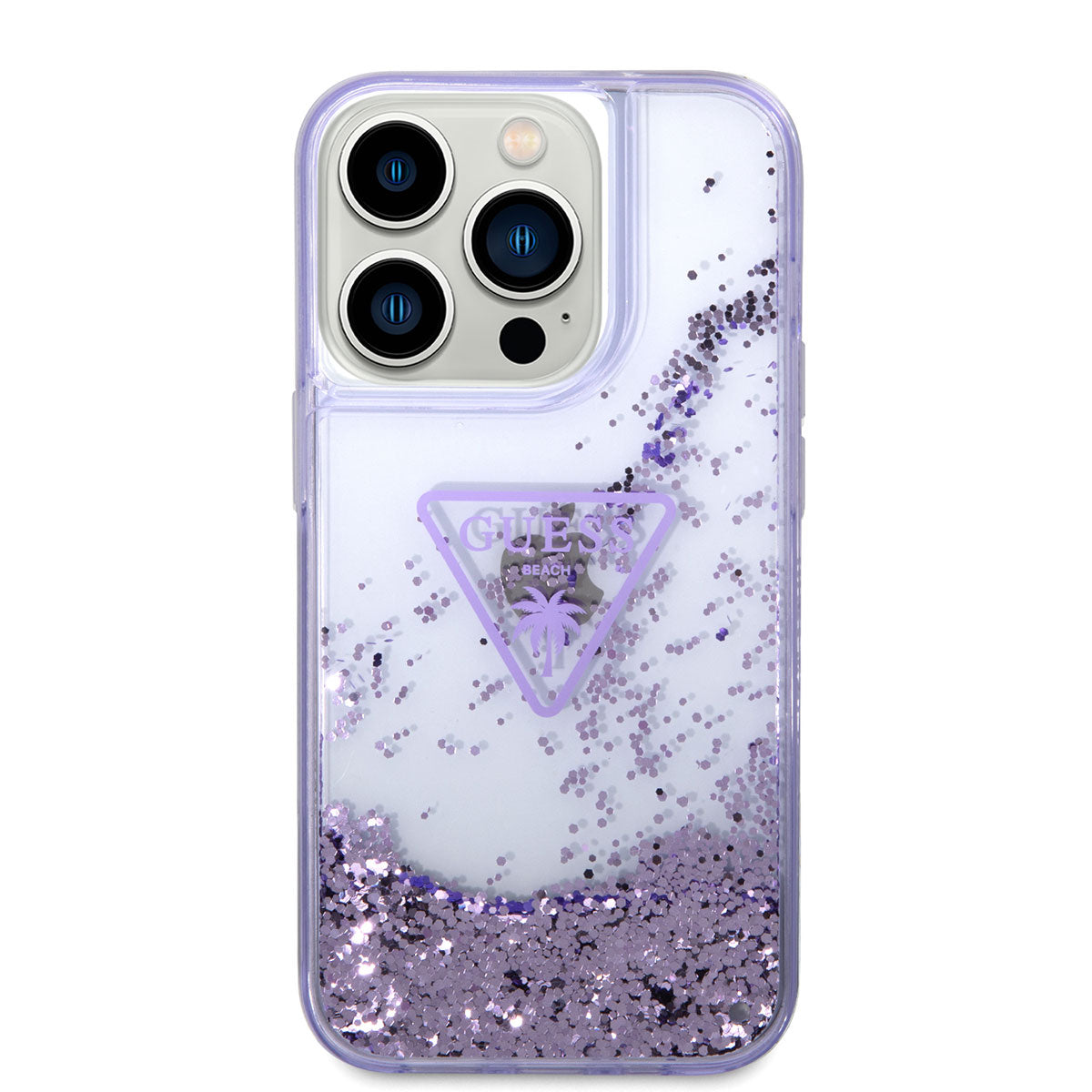 iPhone 14 Pro Kılıf GUESS Transparan Sıvılı Simli Dizayn Kapak