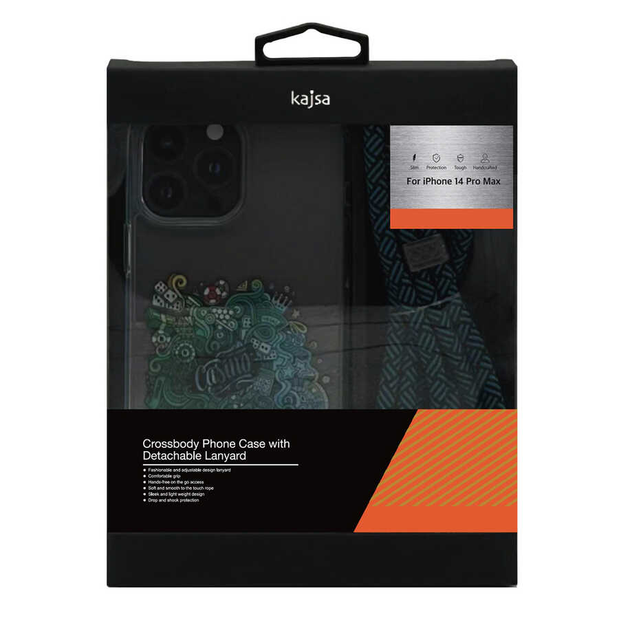 iPhone 14 Pro Kılıf Kajsa Missy And Match Şeffaf Desenli İp Askılı Kapak
