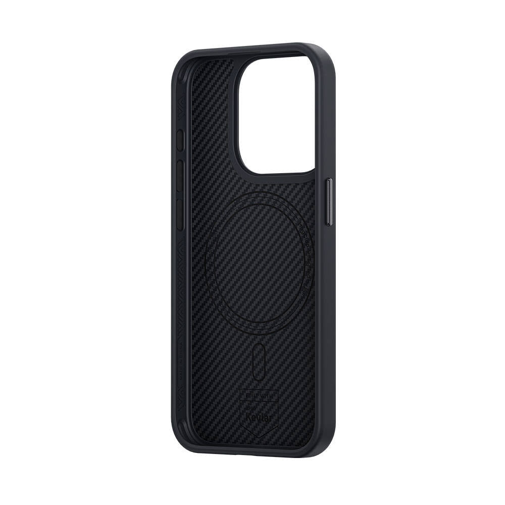 iPhone 14 Pro Kılıf Karbon Fiber M-safe Şarj Özellikli Benks Hybrid ArmorPro 600D Kevlar Kapak