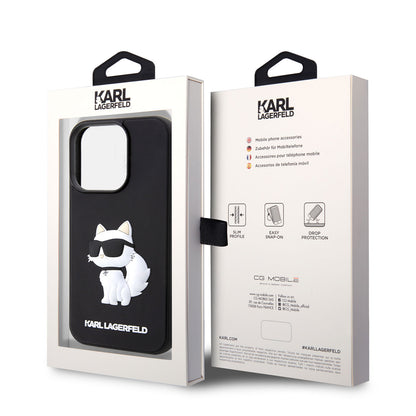 iPhone 14 Pro Kılıf Karl Lagerfeld 3D Rubber Choupette Dizayn Kapak