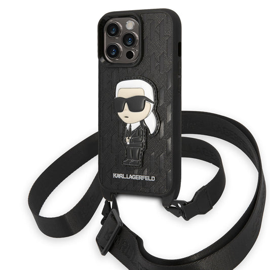 iPhone 14 Pro Kılıf Karl Lagerfeld Boyun Askılı Karl Dizayn Kapak