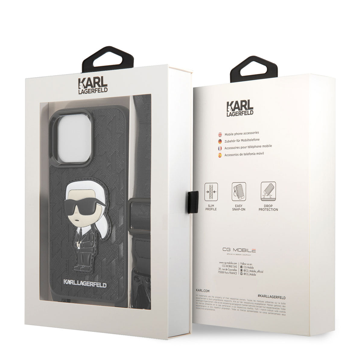 iPhone 14 Pro Kılıf Karl Lagerfeld Boyun Askılı Karl Dizayn Kapak