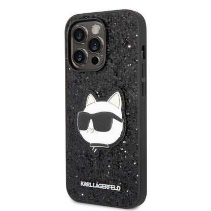 iPhone 14 Pro Kılıf Karl Lagerfeld Parlak Taşlı Choupette Dizayn Kapak