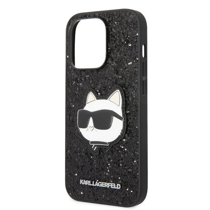 iPhone 14 Pro Kılıf Karl Lagerfeld Parlak Taşlı Choupette Dizayn Kapak