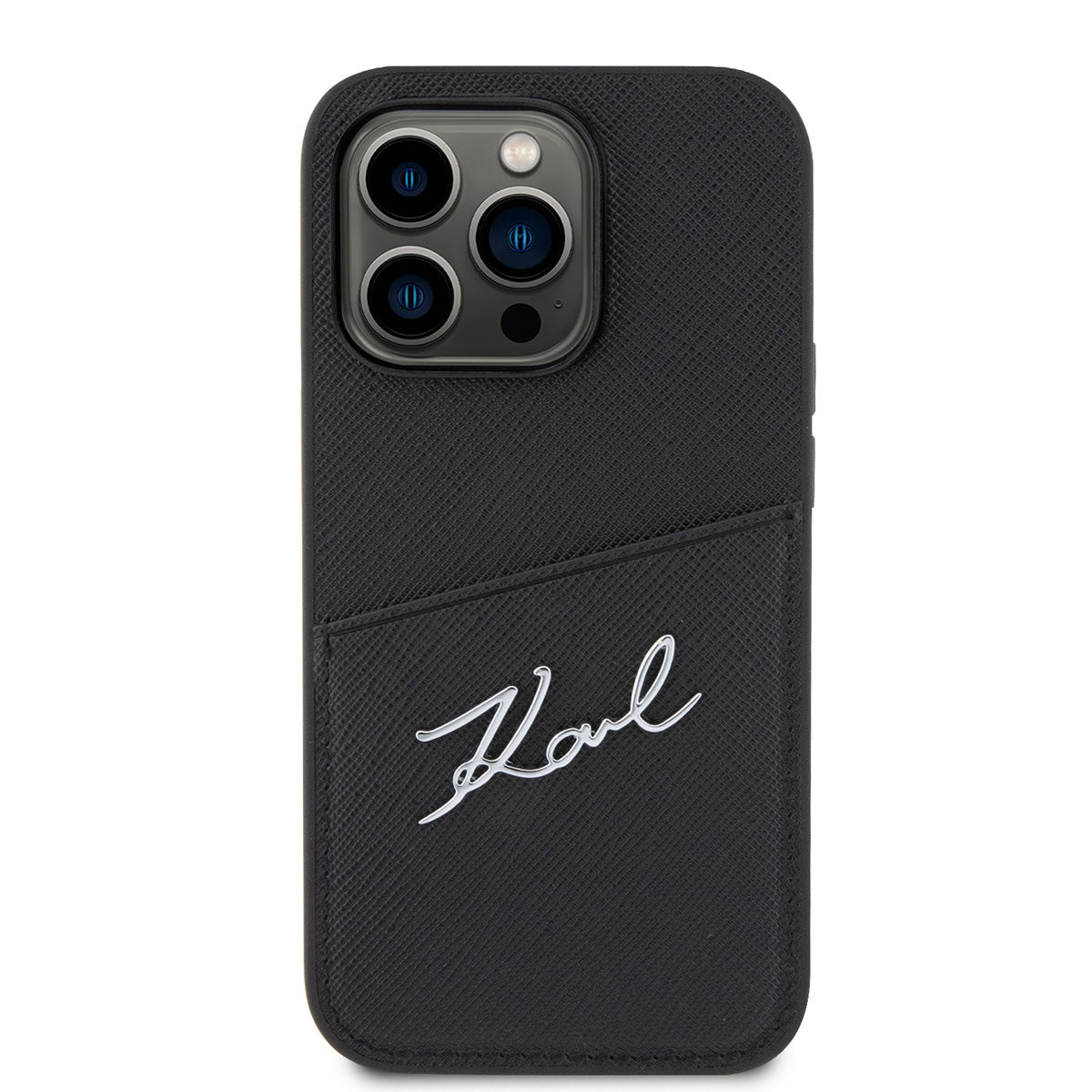 iPhone 14 Pro Kılıf Karl Lagerfeld Saffiano Deri Kartlıklı Dizayn Kapak