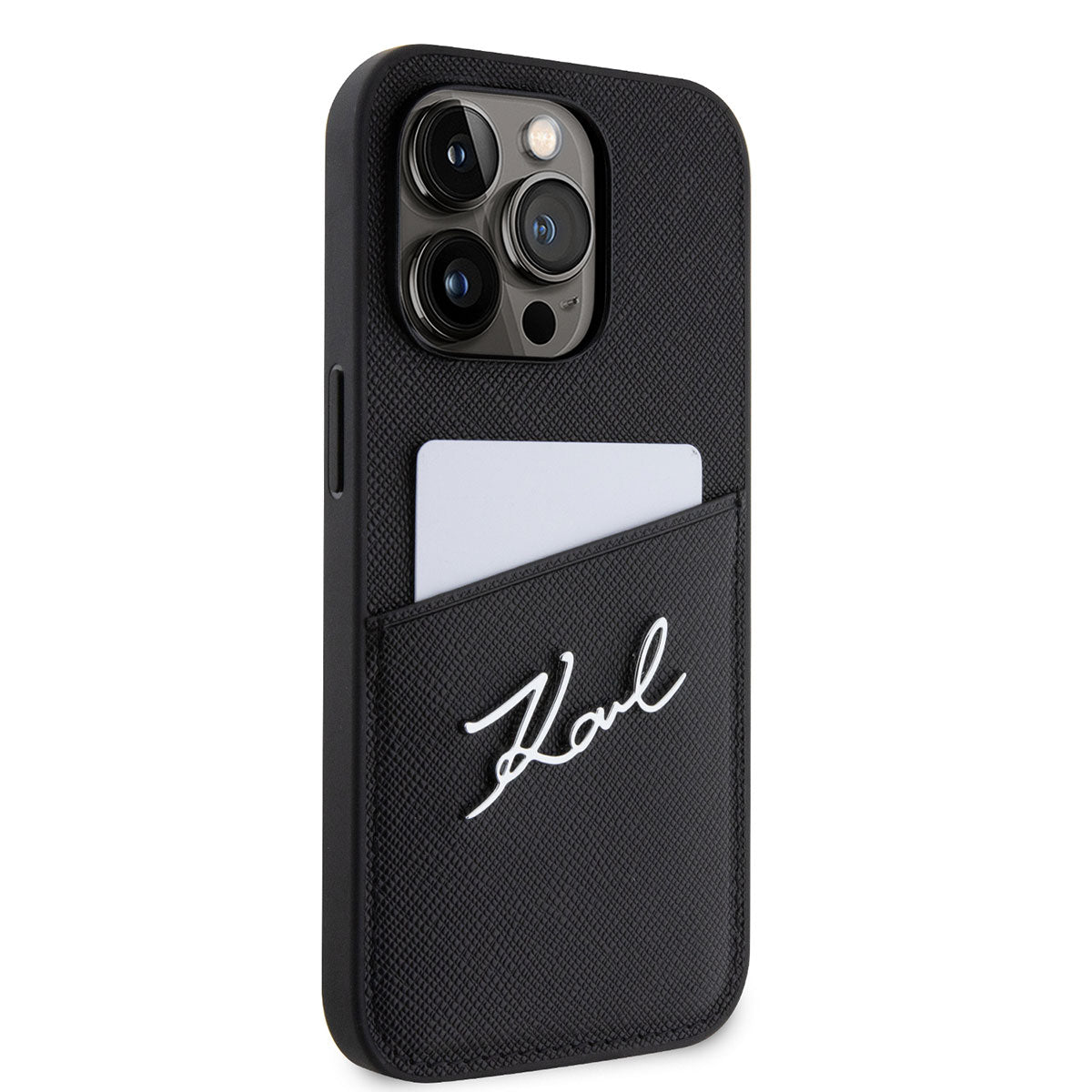 iPhone 14 Pro Kılıf Karl Lagerfeld Saffiano Deri Kartlıklı Dizayn Kapak