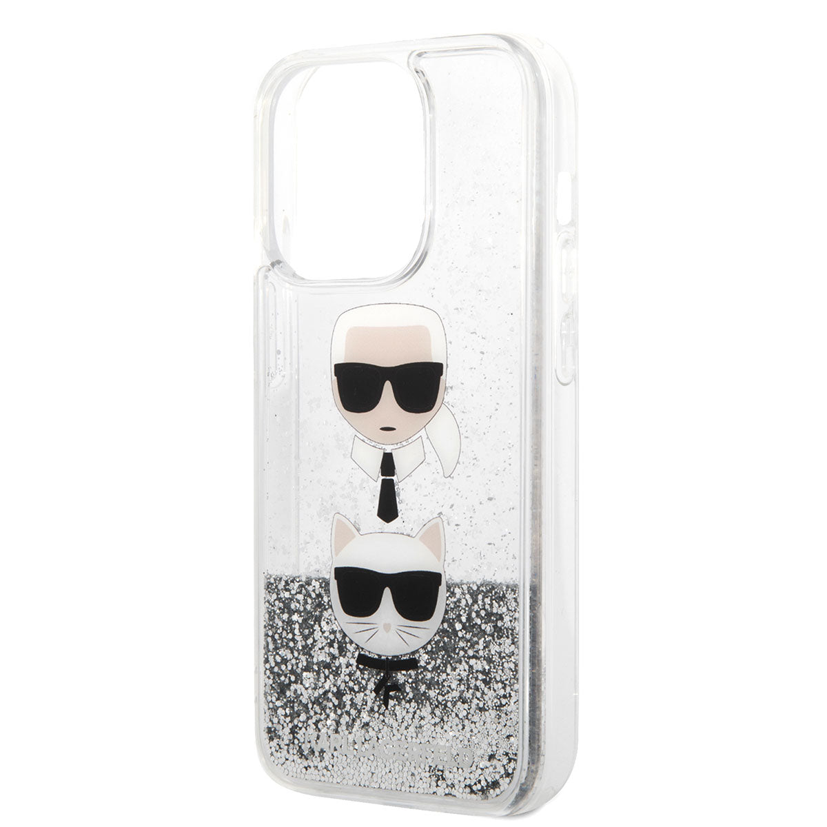 iPhone 14 Pro Kılıf Karl Lagerfeld Sıvılı Simli K&C Head Dizayn Kapak