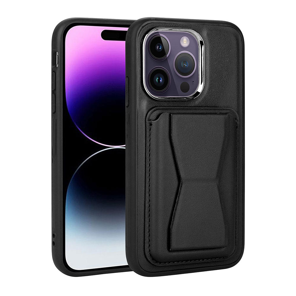 Apple iPhone 14 Pro Kılıf Kartlıklı Standlı Pu Deri Zore Memo Kapak