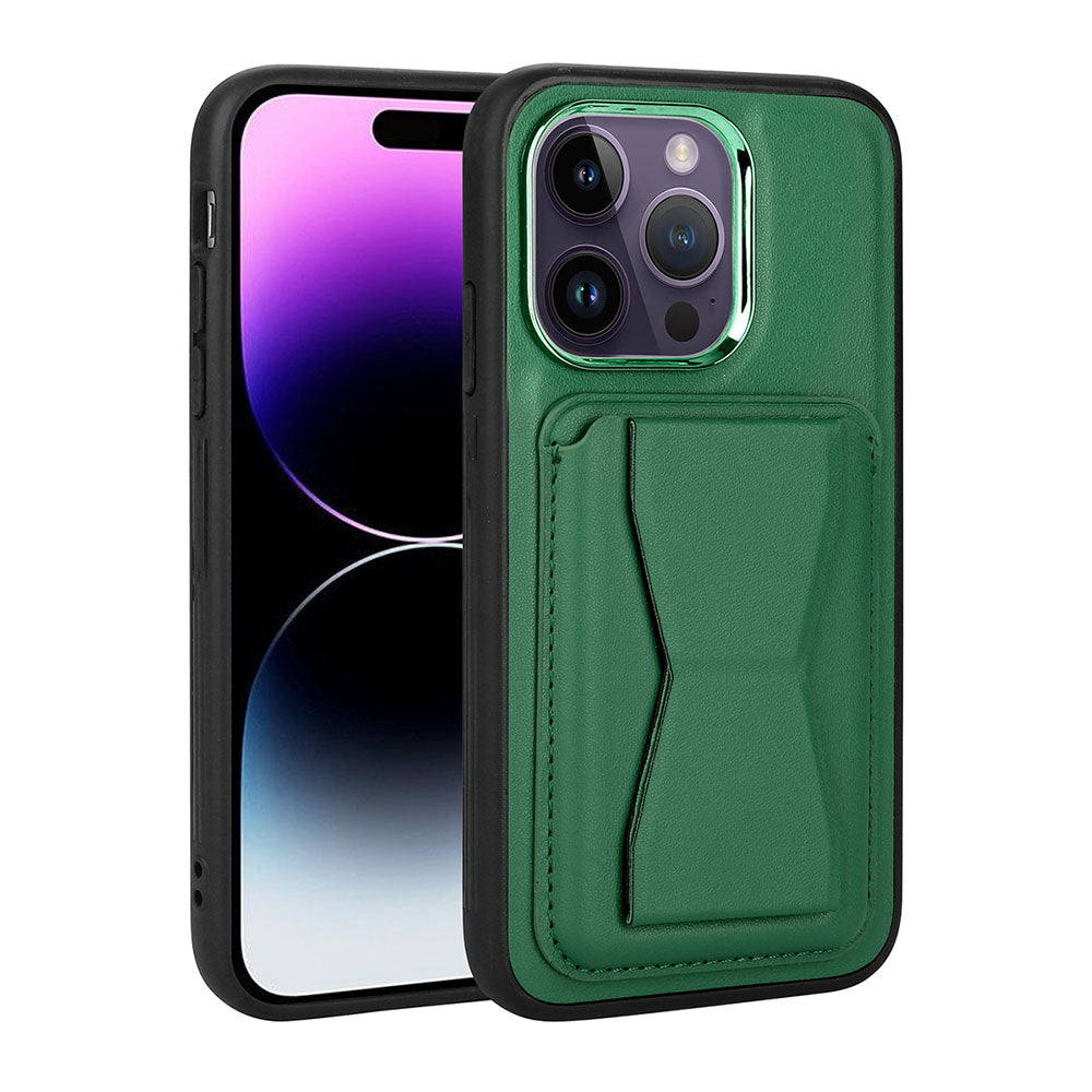 Apple iPhone 14 Pro Kılıf Kartlıklı Standlı Pu Deri Zore Memo Kapak