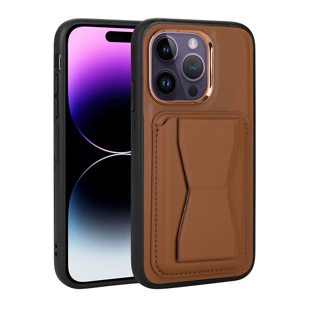 Apple iPhone 14 Pro Kılıf Kartlıklı Standlı Pu Deri Zore Memo Kapak