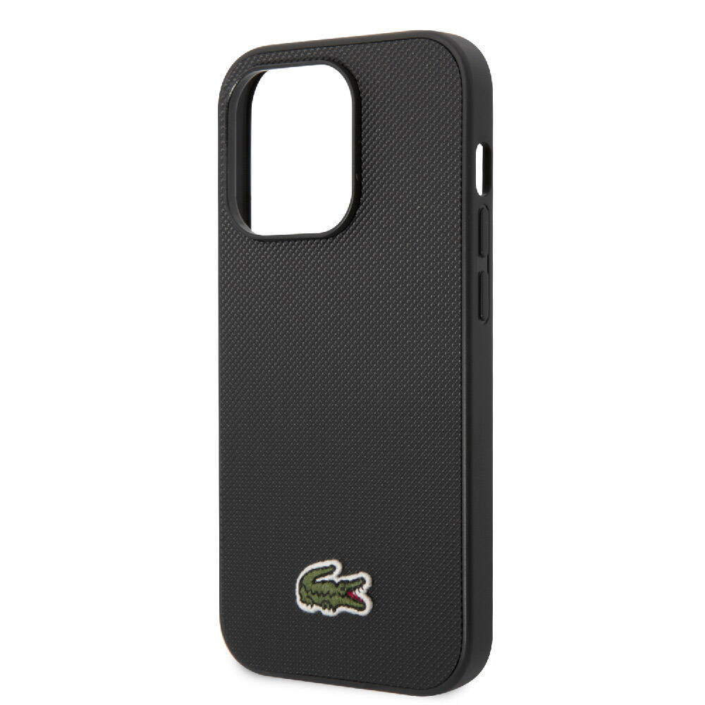 iPhone 14 Pro Kılıf Lacoste Orjinal Lisanslı PU Pike Desenli Arka Yüzey İkonik Timsah Dokuma Logolu Kapak