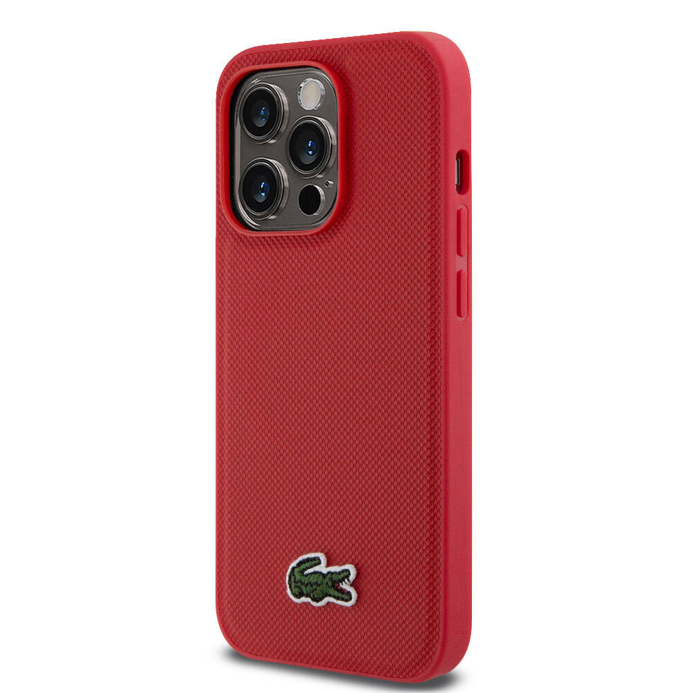 iPhone 14 Pro Kılıf Lacoste Orjinal Lisanslı PU Pike Desenli Arka Yüzey İkonik Timsah Dokuma Logolu Kapak
