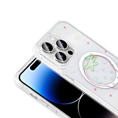 Apple iPhone 14 Pro Kılıf M-Safe Şarj Özellikli Şeffaf Zore Folk Sert Kapak