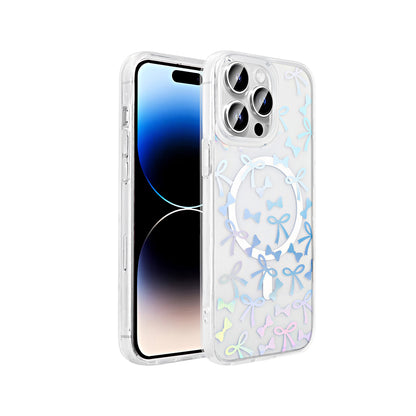 Apple iPhone 14 Pro Kılıf M-Safe Şarj Özellikli Şeffaf Zore Folk Sert Kapak