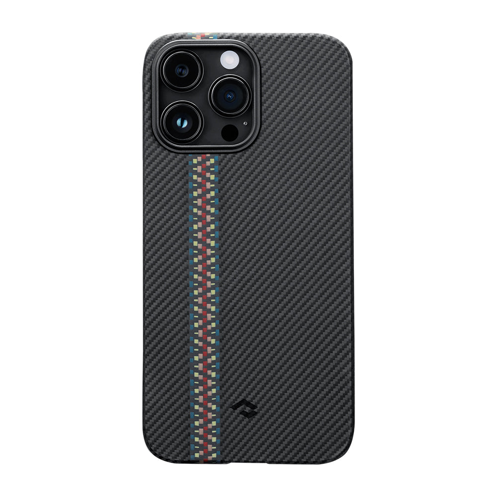 iPhone 14 Pro Kılıf M-safe Şarj Özellikli 600D Aramid Fiber Pitaka Tactile Woven Orchestra Serisi Rhapsody Kapak