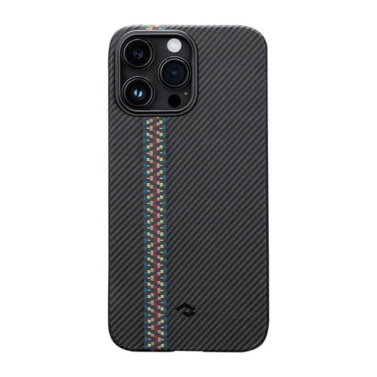 iPhone 14 Pro Kılıf M-safe Şarj Özellikli 600D Aramid Fiber Pitaka Tactile Woven Orchestra Serisi Rhapsody Kapak