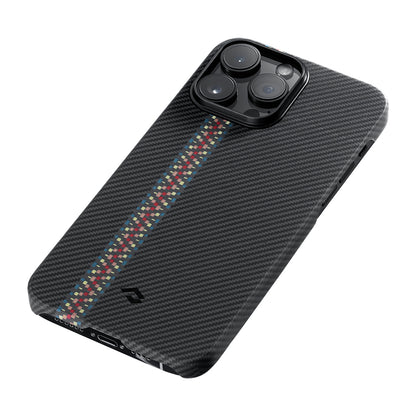 iPhone 14 Pro Kılıf M-safe Şarj Özellikli 600D Aramid Fiber Pitaka Tactile Woven Orchestra Serisi Rhapsody Kapak