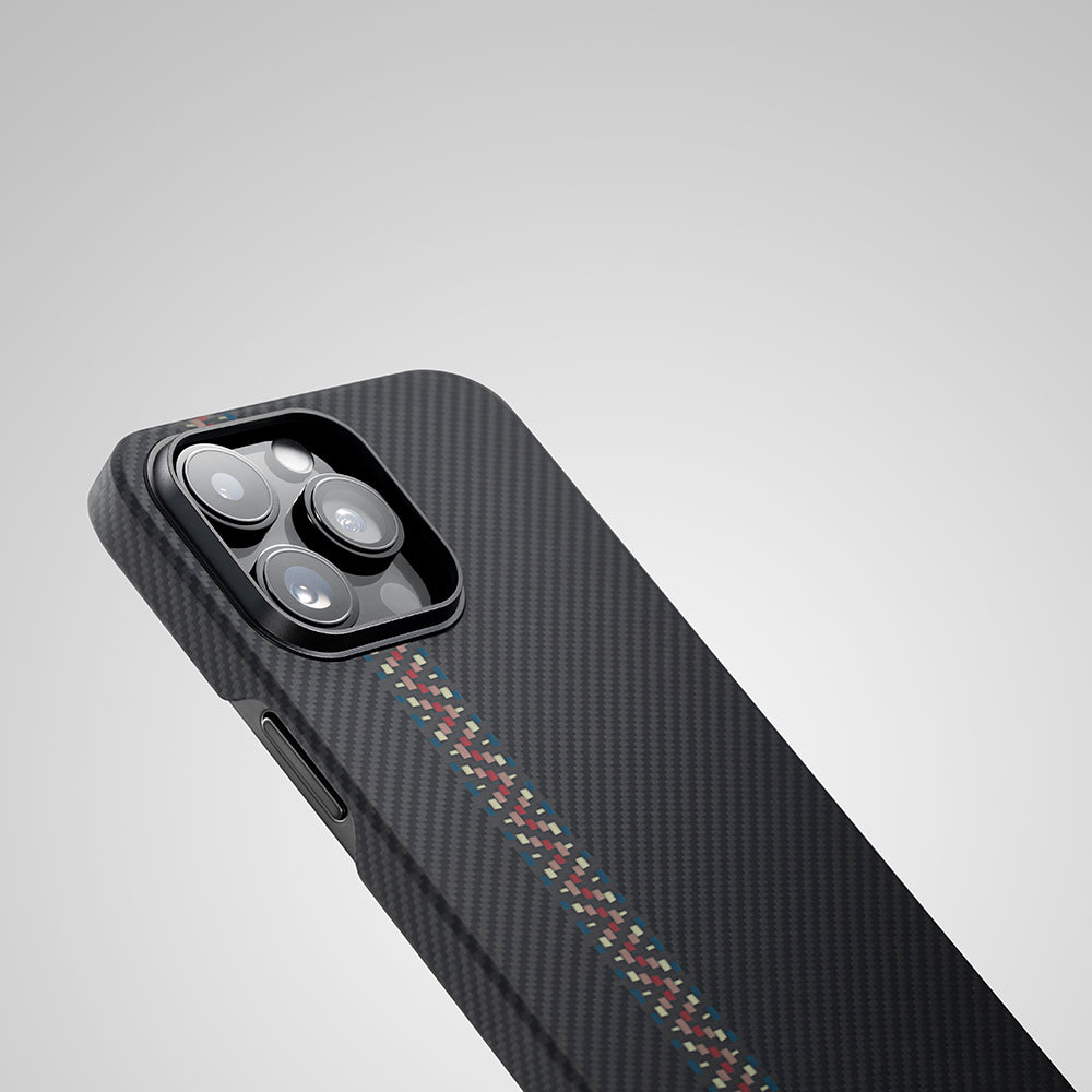 iPhone 14 Pro Kılıf M-safe Şarj Özellikli 600D Aramid Fiber Pitaka Tactile Woven Orchestra Serisi Rhapsody Kapak