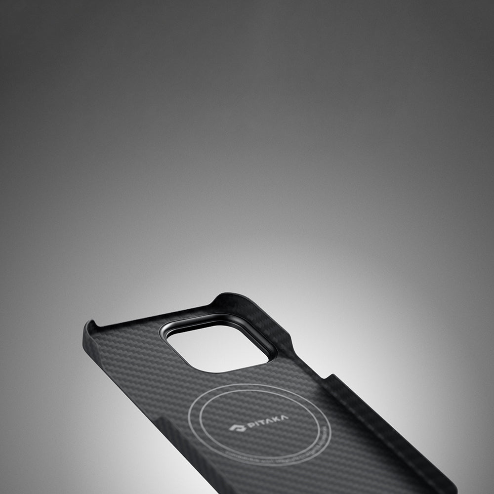 iPhone 14 Pro Kılıf M-safe Şarj Özellikli 600D Aramid Fiber Pitaka Tactile Woven Orchestra Serisi Rhapsody Kapak